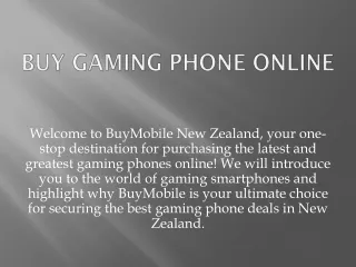 Buy Gaming Phone Online with BuyMobile New Zealand