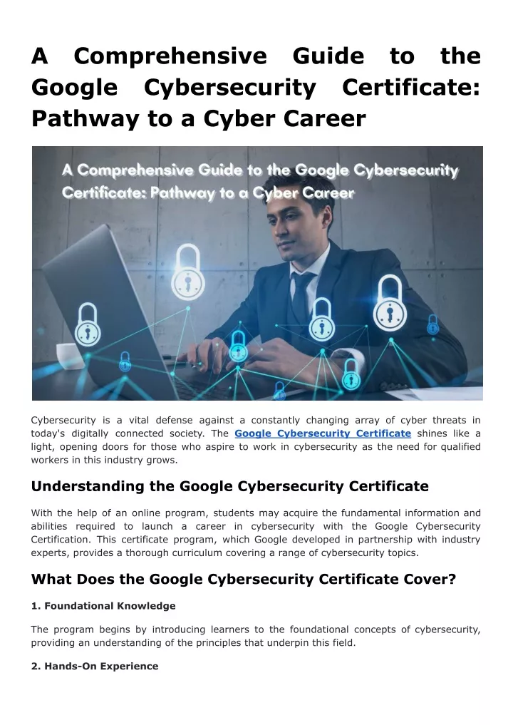 a google pathway to a cyber career