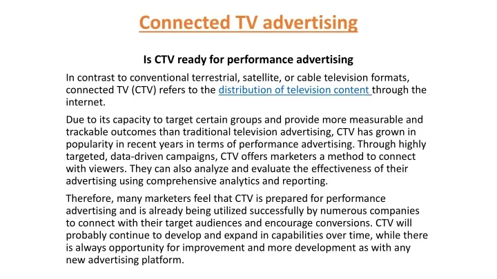 connected tv advertising