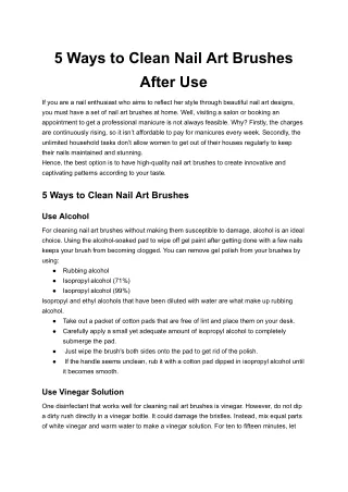 5 ways to clean nail art brushes after use