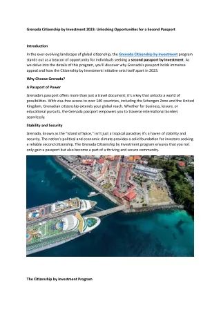 Grenada Citizenship by Investment 2023