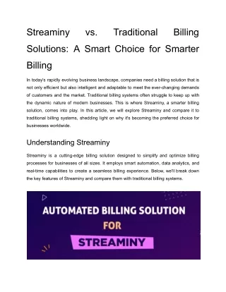 Streaminy Billing solution