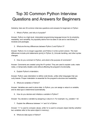 top 30 common python interview questions