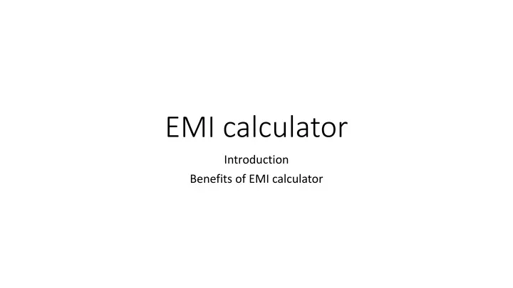 emi calculator