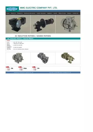 AC Induction motors Exporters