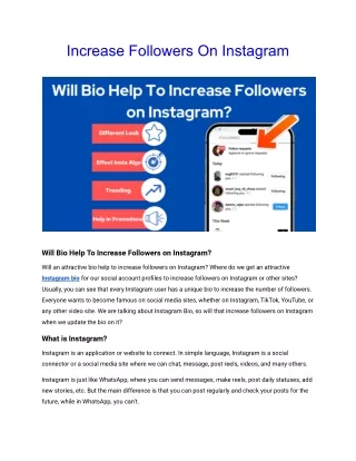 Increase Followers On Instagram