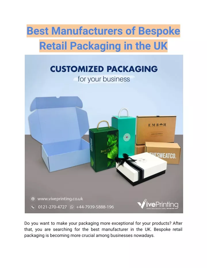 best manufacturers of bespoke retail packaging