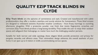 Top Quality Ezip Track Blinds in CLyde, Melbourne