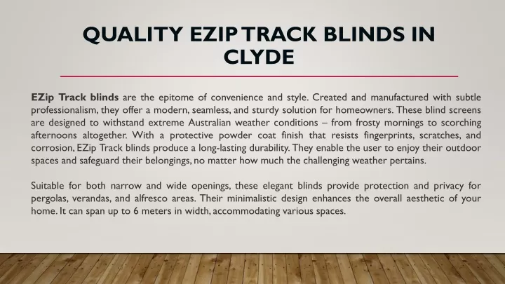 quality ezip track blinds in clyde