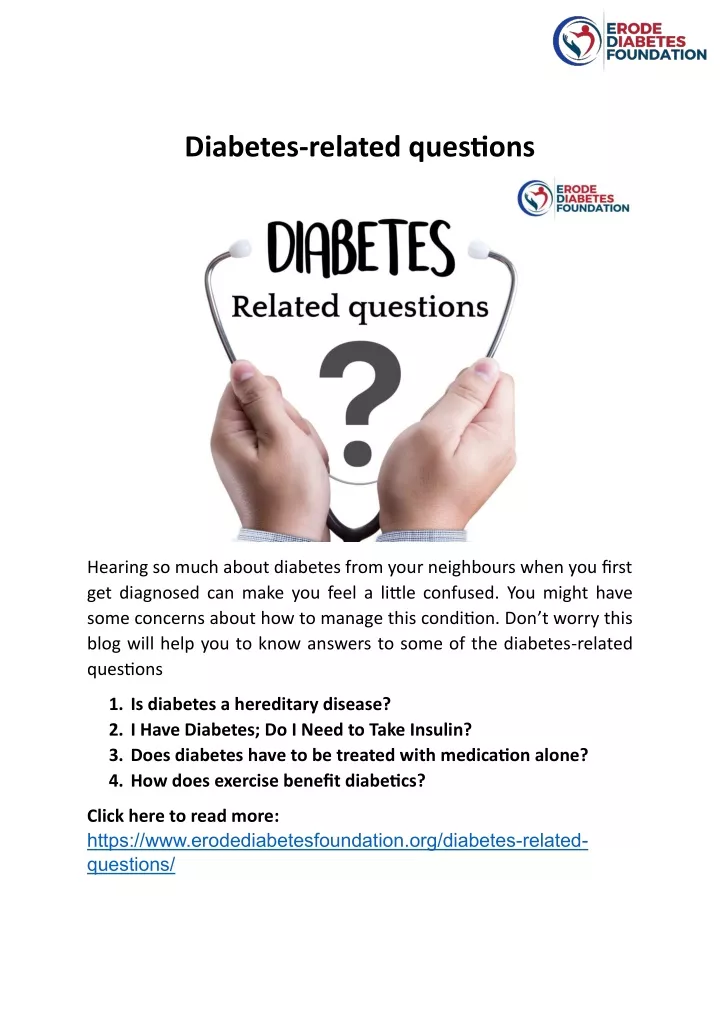 diabetes related questions