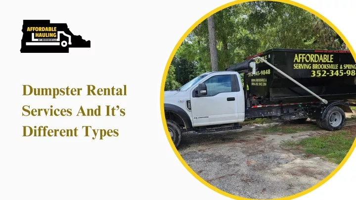 dumpster rental services and it s different types