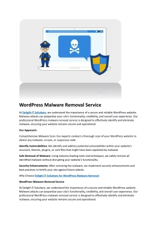 WordPress Malware Removal Service - Delightsolutions.com