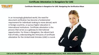 Get Quick Certificate Attestation in Bangalore for UAE