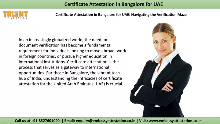 certificate attestation in bangalore for uae