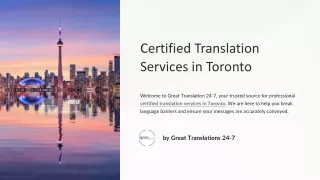 Official Translation Services for Toronto Businesses
