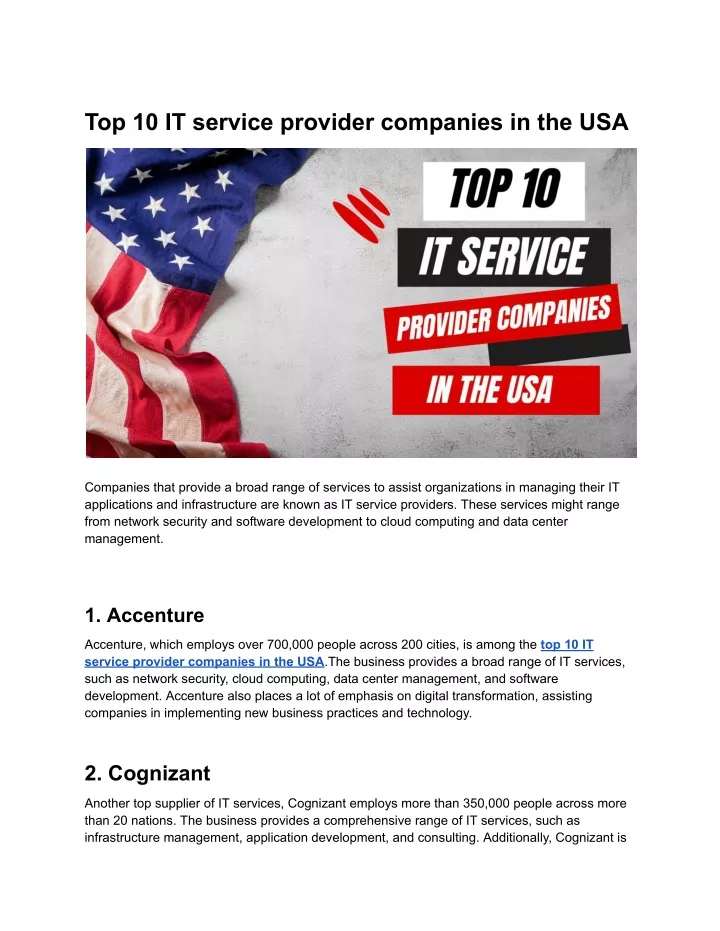 top 10 it service provider companies in the usa