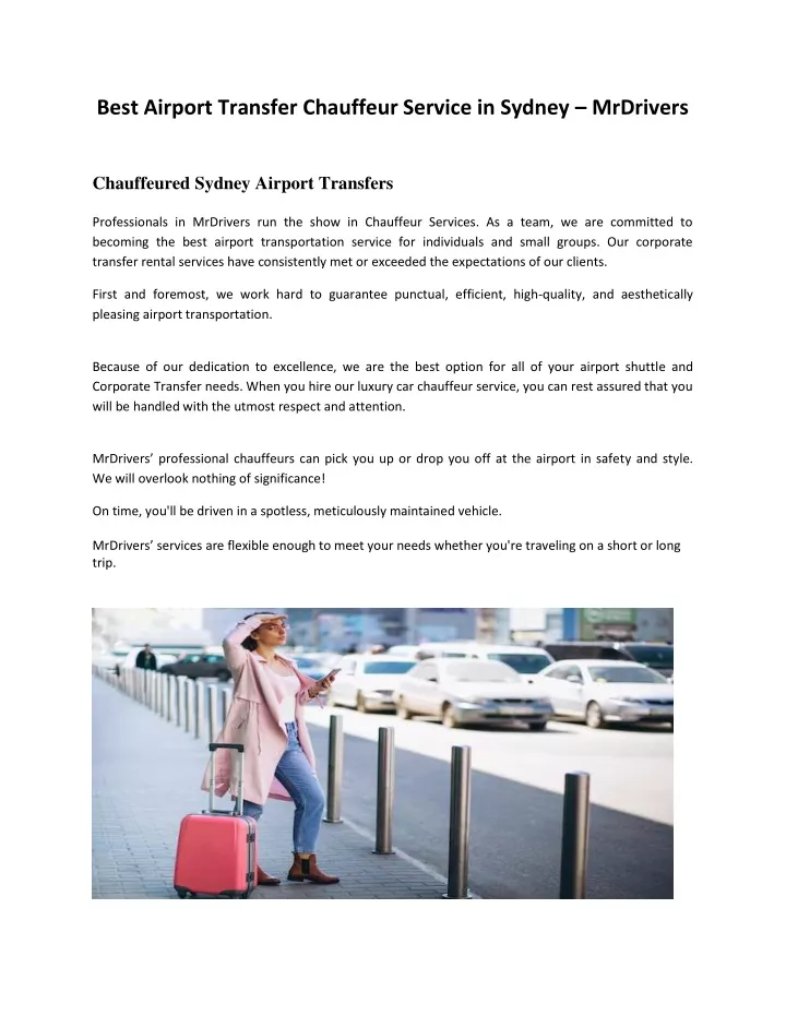 best airport transfer chauffeur service in sydney