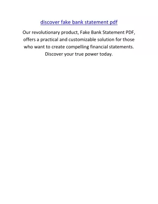 discover fake bank statement pdf
