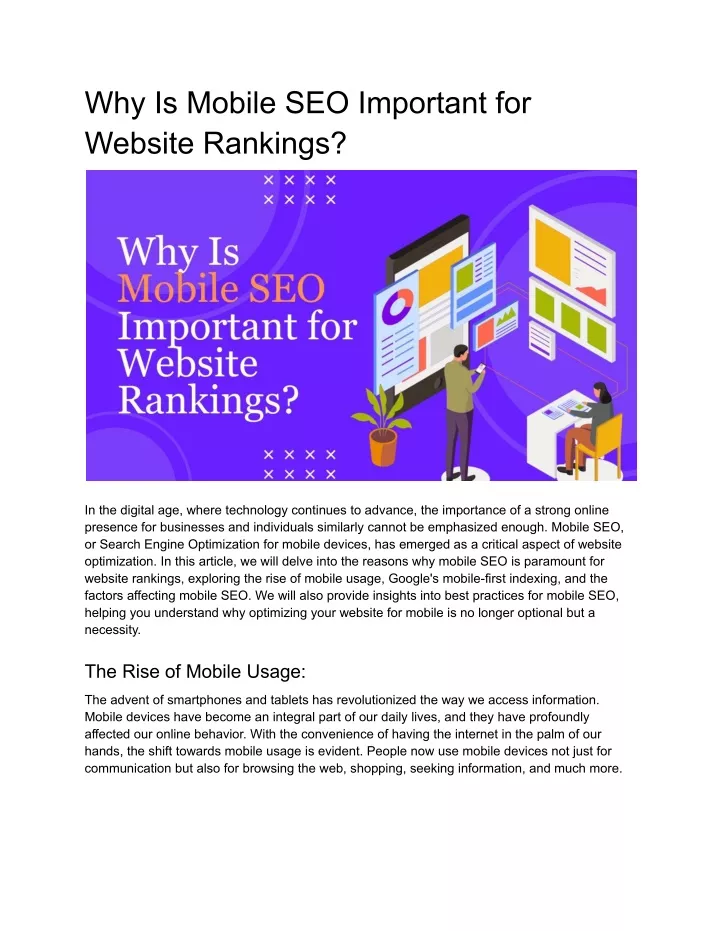 why is mobile seo important for website rankings