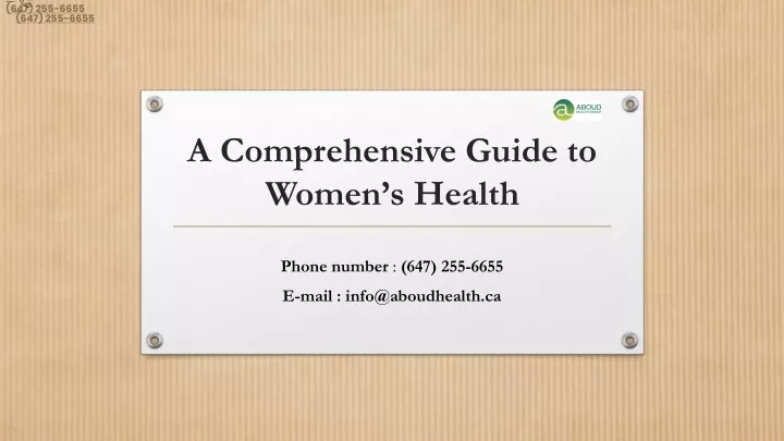 a comprehensive guide to women s health