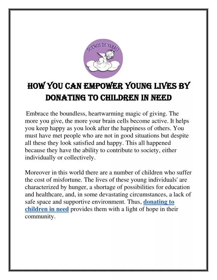 how you can empower young lives