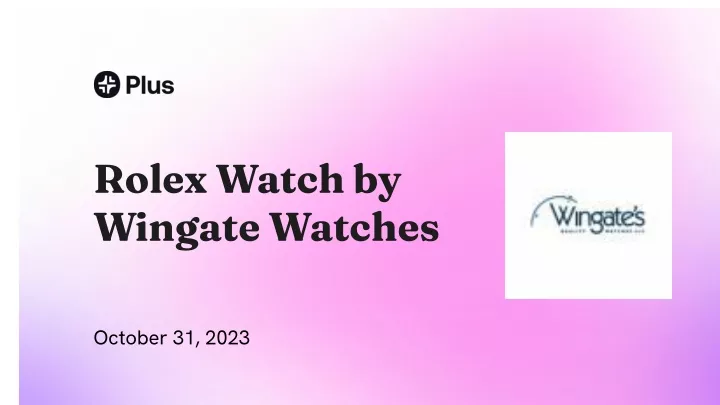 rolex watch by wingate watches