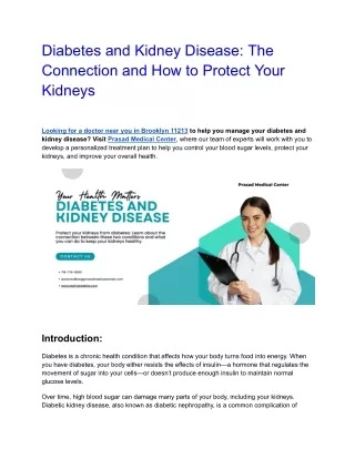 Diabetes and Kidney Disease_ The Connection and How to Protect Your Kidneys