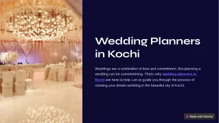 Plan Your Perfect Kochi Wedding with Expert Wedding Planners