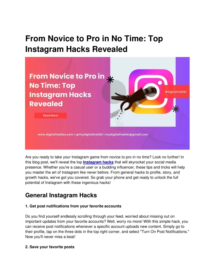 from novice to pro in no time top instagram hacks