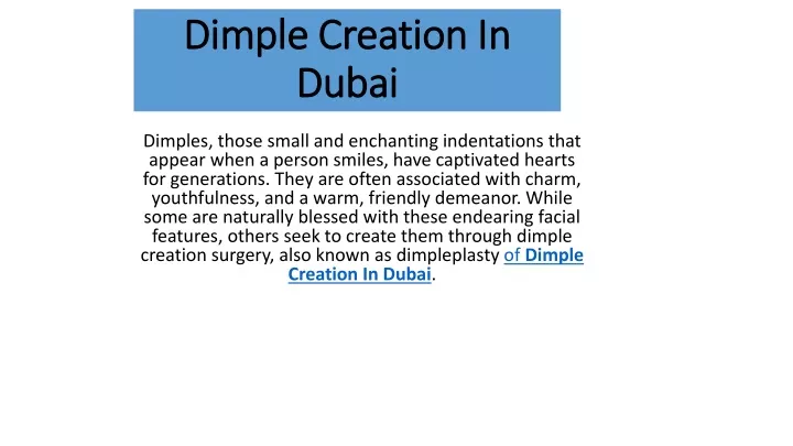 dimple creation in dimple creation in dubai dubai