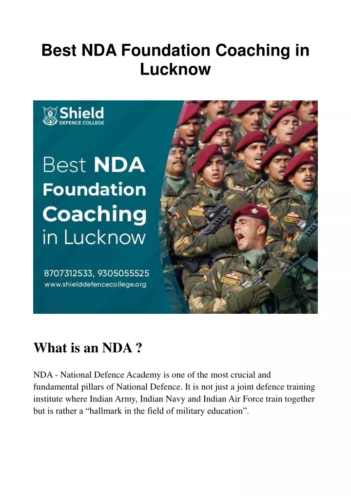 PPT - Best NDA Foundation Coaching In Lucknow PowerPoint Presentation ...