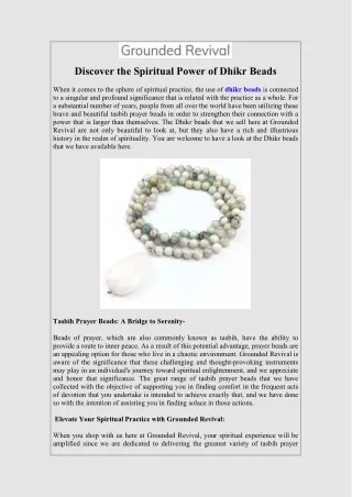 Discover the Spiritual Power of Dhikr Beads