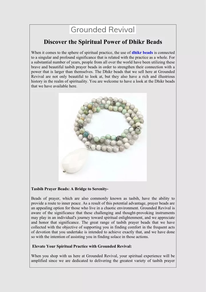 discover the spiritual power of dhikr beads