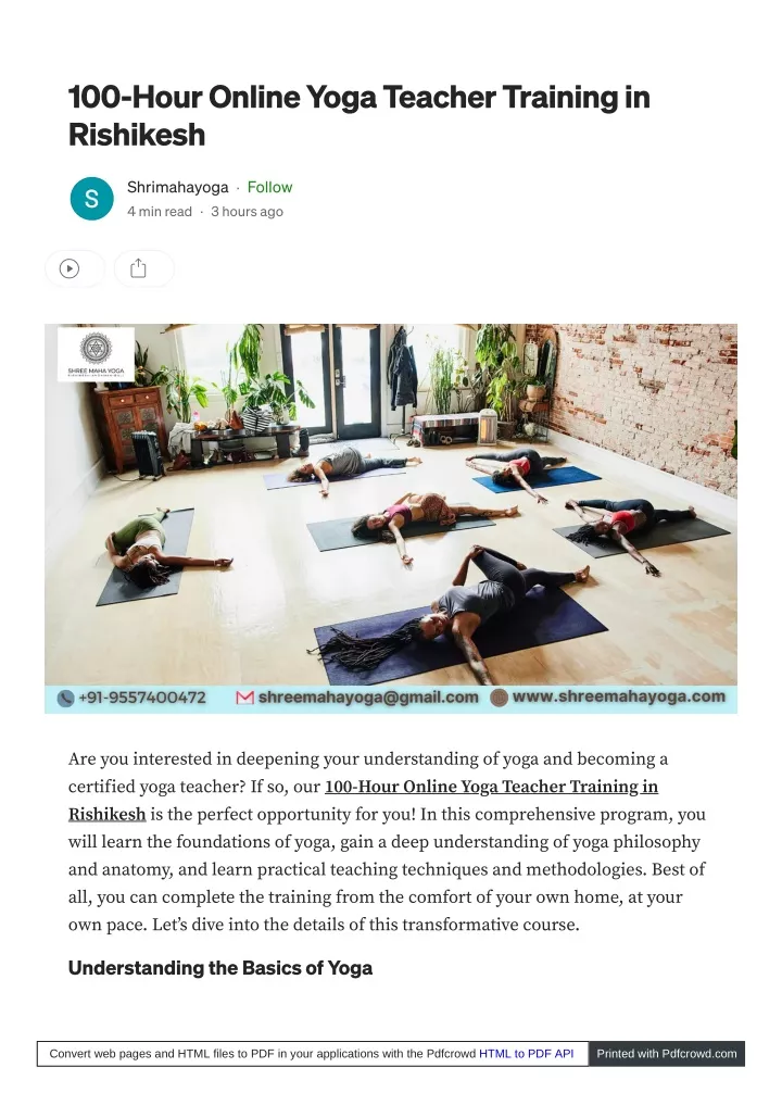 100 hour online yoga teacher training in rishikesh