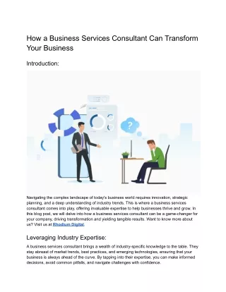how a business services consultant can transform