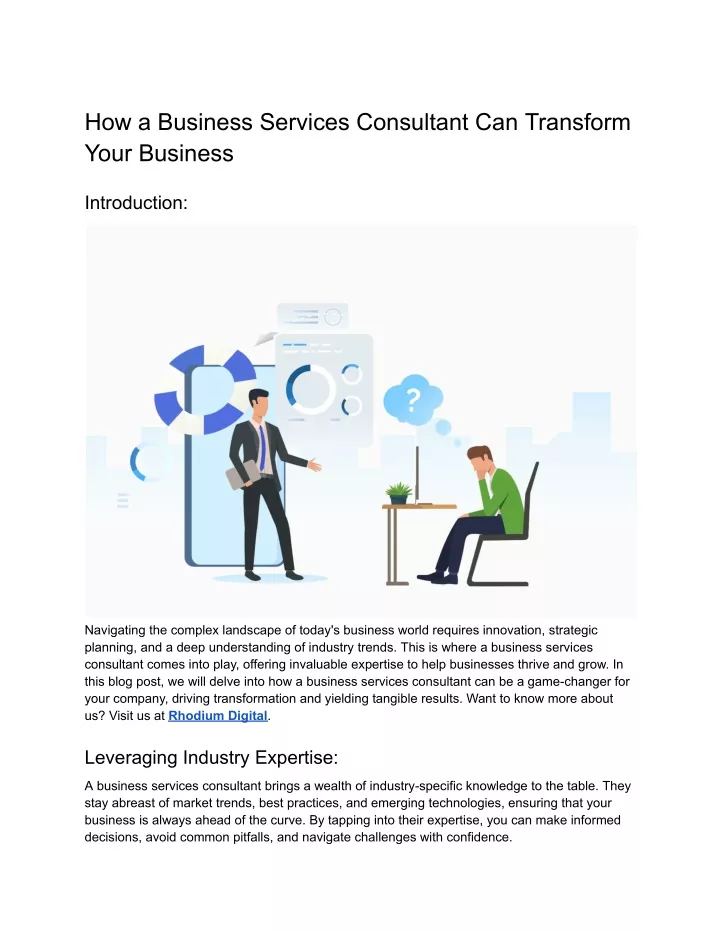 how a business services consultant can transform