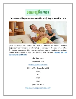 Seguro de vida permanente en Florida | Segurosenvida.com