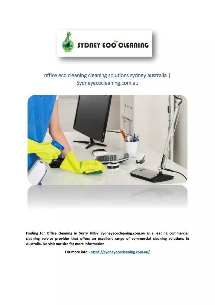 office eco cleaning cleaning solutions sydney