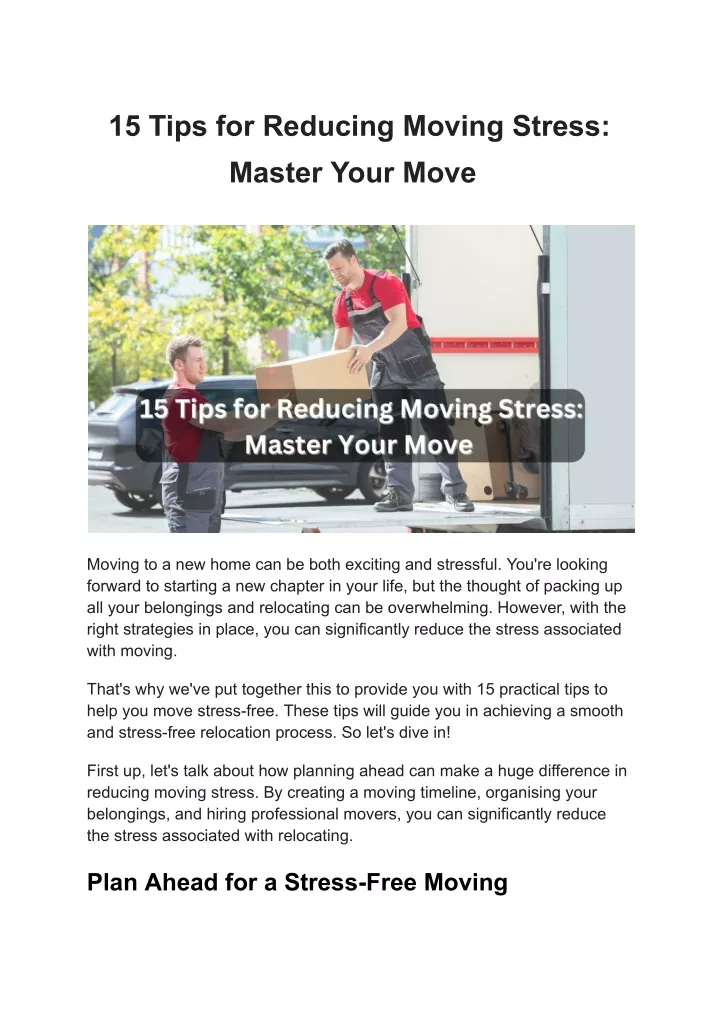 15 tips for reducing moving stress master your