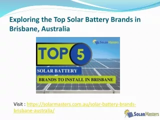Top 5 Solar Battery Brands in Brisbane - Solar Masters
