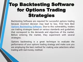 Top Backtesting Software for Options Trading Strategies