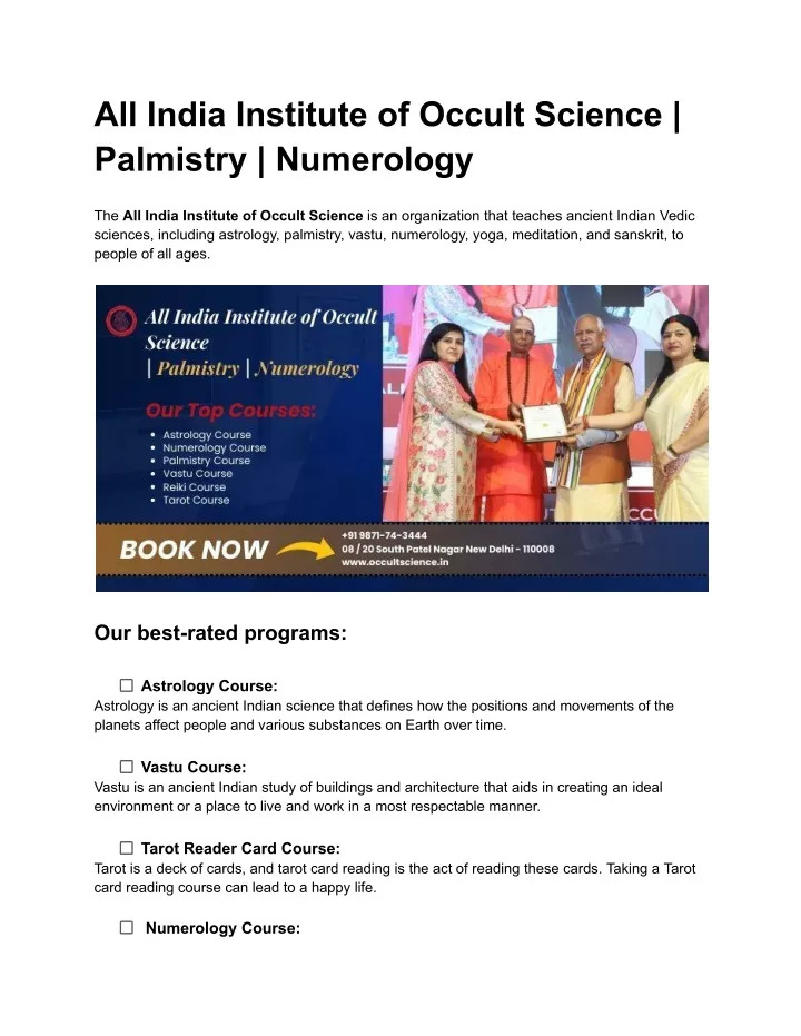 all india institute of occult science palmistry