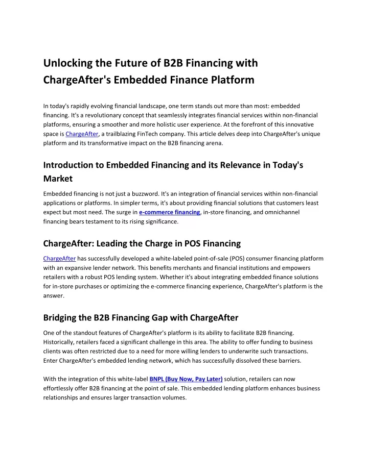 unlocking the future of b2b financing with