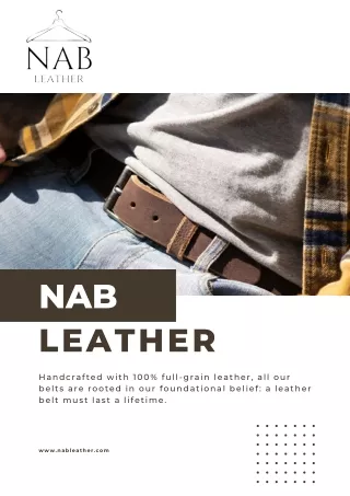 Nab Leathers: Handcrafted Leather Goods - Where Art Meets Functionality
