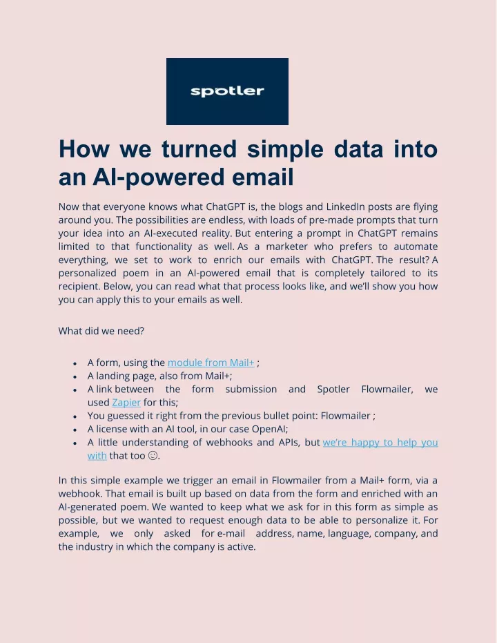 how we turned simple data into an ai powered email