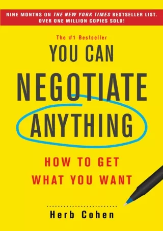 get [PDF] Download READ [PDF]  You Can Negotiate Anything: How to Get What You W