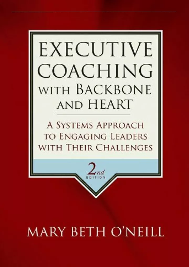 pdf executive coaching with backbone and heart