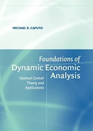READ [PDF] Read ebook [PDF]  Foundations of Dynamic Economic Analysis: Optimal C