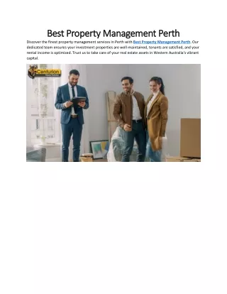 Best Property management Perth