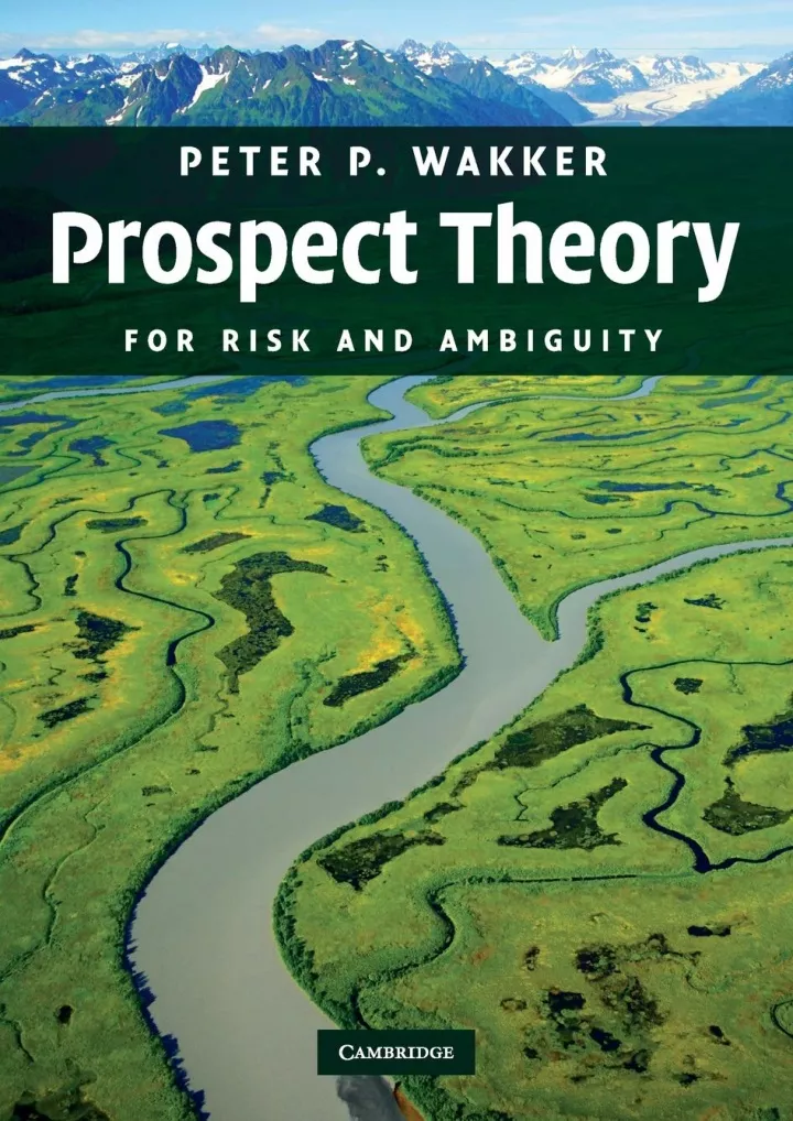 read download prospect theory for risk